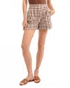 Veronica Beard Haina Gingham Seersucker Short In Light Chicory/dove In Multi