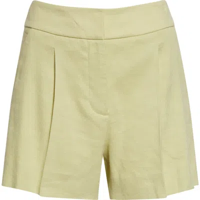Veronica Beard Haina Linen Blend Shorts In Green