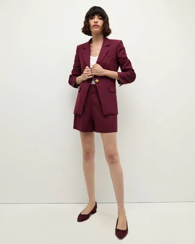 Veronica Beard Haina Linen Short In Wine