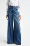 Veronica Beard Haizley High Waist Extra Wide Leg Jeans In Blue