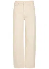 Veronica Beard Haley Arc-leg Jeans In Neutral