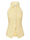 Veronica Beard Orlinda Halter Neck Vest In Chamomile In Yellow