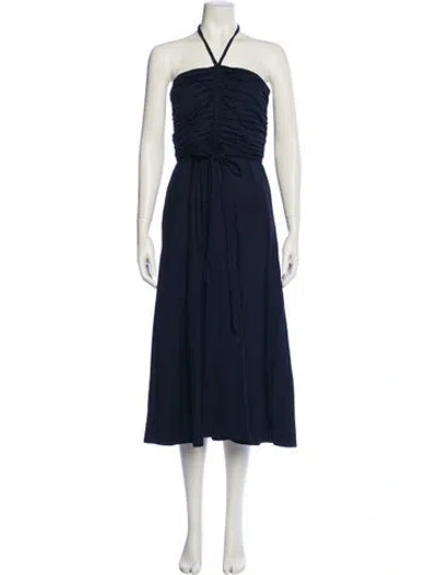 Pre-owned Veronica Beard Halterneck Knee-length Dress In Blue