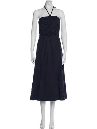 Pre-owned Veronica Beard Halterneck Knee-length Dress In Blue