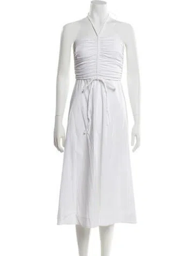 Pre-owned Veronica Beard Halterneck Knee-length Dress In White