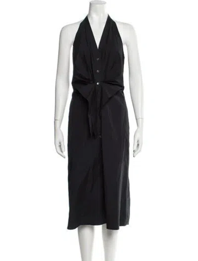 Pre-owned Veronica Beard Halterneck Long Dress In Black