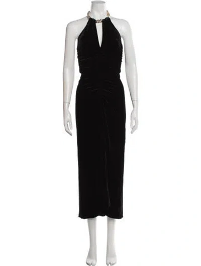 Pre-owned Veronica Beard Halterneck Long Dress In Black