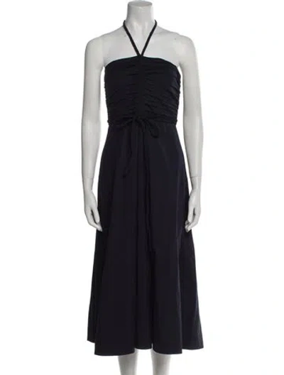 Pre-owned Veronica Beard Halterneck Long Dress In Blue