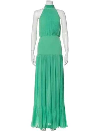 Pre-owned Veronica Beard Halterneck Long Dress In Green