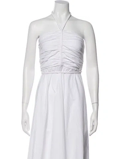 Pre-owned Veronica Beard Halterneck Long Dress In Neutral