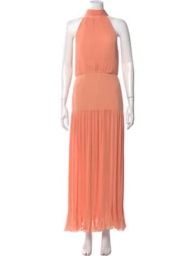 Pre-owned Veronica Beard Halterneck Long Dress In Orange