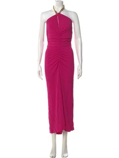 Pre-owned Veronica Beard Halterneck Long Dress In Pink