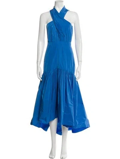 Pre-owned Veronica Beard Halterneck Long Dress W/ Tags In Blue