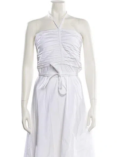 Pre-owned Veronica Beard Halterneck Long Dress In White