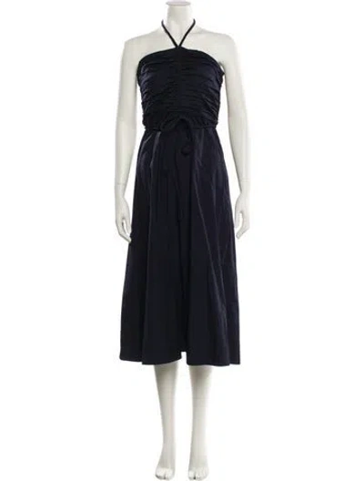 Pre-owned Veronica Beard Halterneck Midi Length Dress In Blue