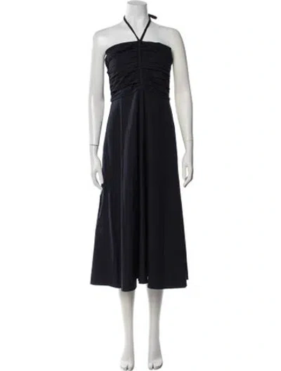 Pre-owned Veronica Beard Halterneck Midi Length Dress In Blue