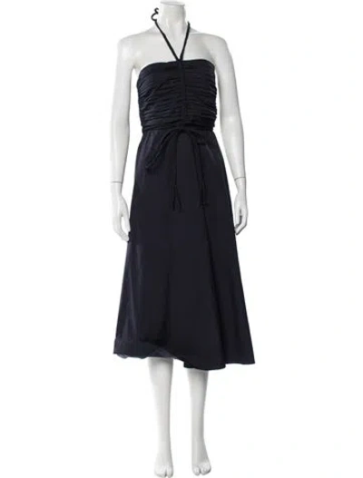 Pre-owned Veronica Beard Halterneck Midi Length Dress In Blue