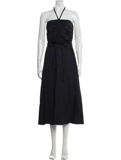 Pre-owned Veronica Beard Halterneck Midi Length Dress In Blue