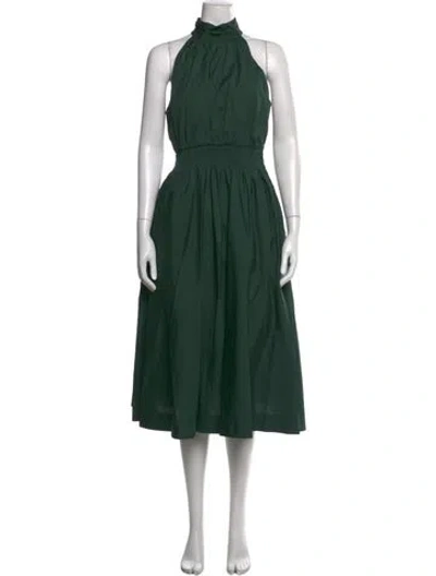Pre-owned Veronica Beard Halterneck Midi Length Dress In Green