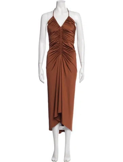 Pre-owned Veronica Beard Halterneck Midi Length Dress In Multi