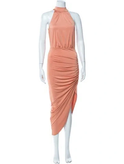 Pre-owned Veronica Beard Halterneck Midi Length Dress In Orange