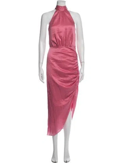 Pre-owned Veronica Beard Halterneck Midi Length Dress In Pink