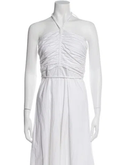 Pre-owned Veronica Beard Halterneck Midi Length Dress In White