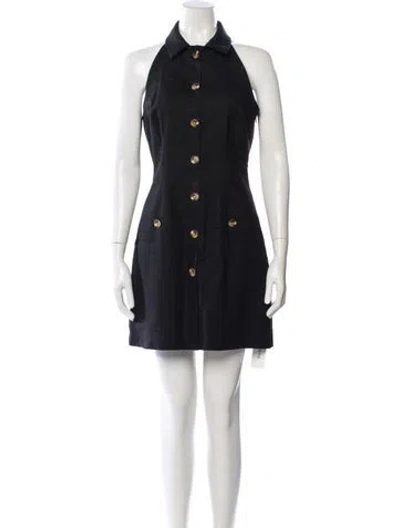 Pre-owned Veronica Beard Halterneck Mini Dress In Gray