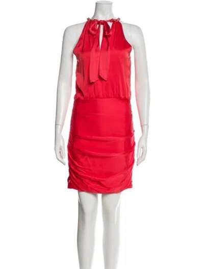 Pre-owned Veronica Beard Halterneck Mini Dress In Red
