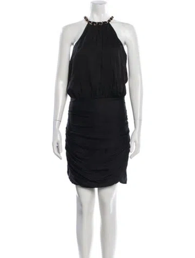 Pre-owned Veronica Beard Halterneck Mini Dress W/ Tags In Black