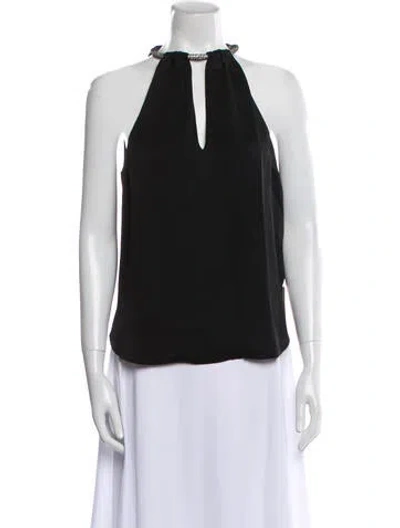 Pre-owned Veronica Beard Halterneck Sleeveless Blouse In Black
