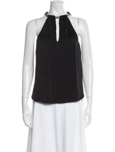 Pre-owned Veronica Beard Halterneck Sleeveless Blouse In Black