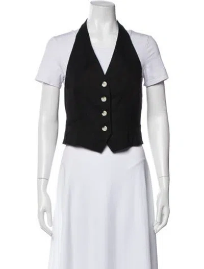 Pre-owned Veronica Beard Halterneck Sleeveless Crop Top In Black
