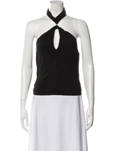 Pre-owned Veronica Beard Halterneck Sleeveless Top In Black