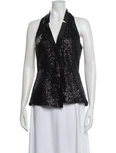 Pre-owned Veronica Beard Halterneck Sleeveless Top In Black