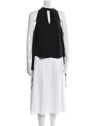 Pre-owned Veronica Beard Halterneck Sleeveless Top In Black