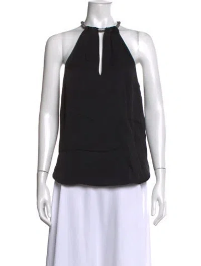 Pre-owned Veronica Beard Halterneck Sleeveless Top In Black