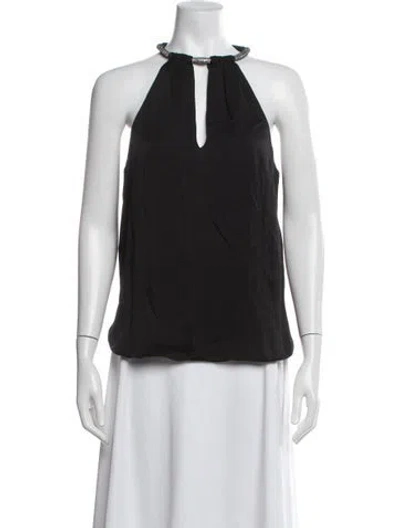 Pre-owned Veronica Beard Halterneck Sleeveless Top In Black