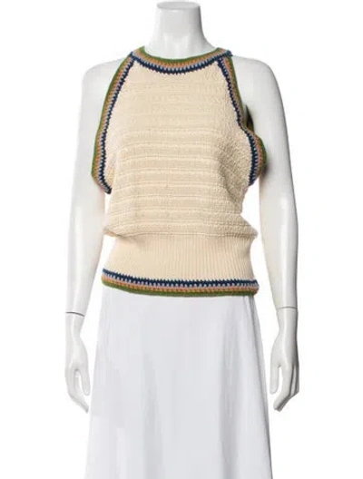 Pre-owned Veronica Beard Halterneck Sleeveless Top In Blue