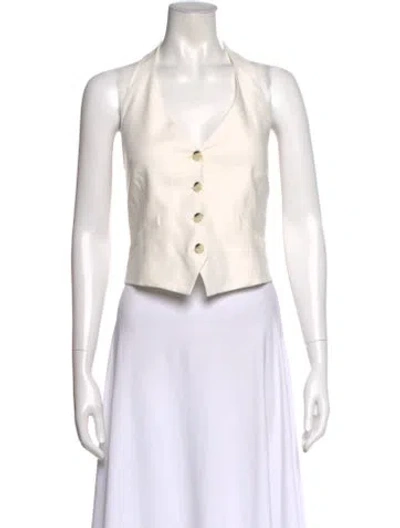 Pre-owned Veronica Beard Halterneck Sleeveless Top In Neutral