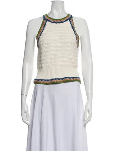 Pre-owned Veronica Beard Halterneck Sleeveless Top In Neutral