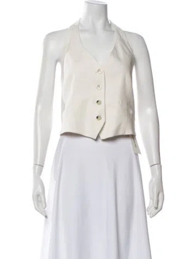Pre-owned Veronica Beard Halterneck Sleeveless Top In Neutral