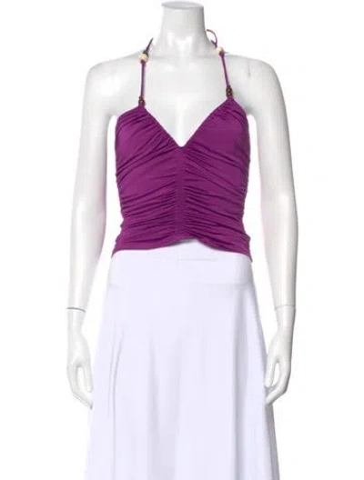 Pre-owned Veronica Beard Halterneck Sleeveless Top In Purple