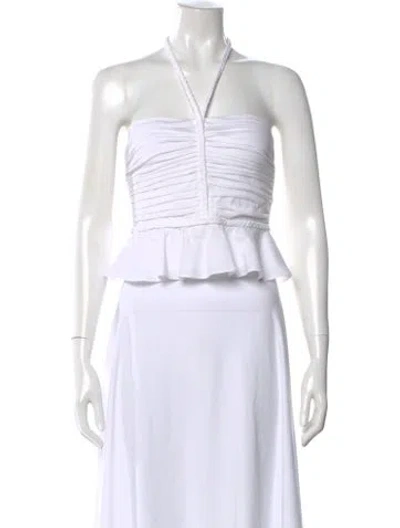 Pre-owned Veronica Beard Halterneck Sleeveless Top In White