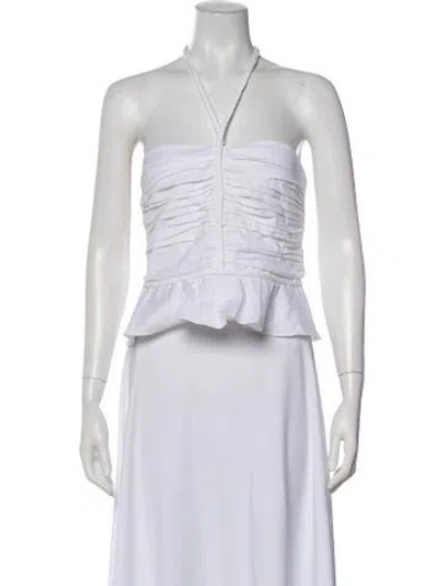 Pre-owned Veronica Beard Halterneck Sleeveless Top In White