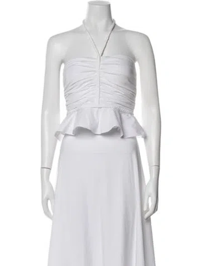 Pre-owned Veronica Beard Halterneck Sleeveless Top In White