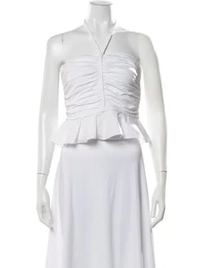 Pre-owned Veronica Beard Halterneck Sleeveless Top In White