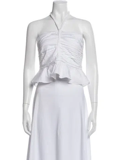 Pre-owned Veronica Beard Halterneck Sleeveless Top In White