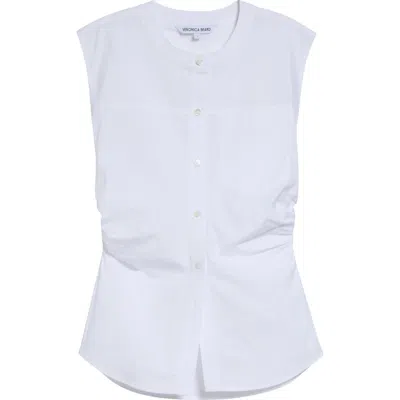 Veronica Beard Harini Sleeveless Button-up Top In Blue