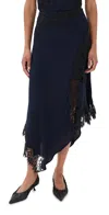 Veronica Beard Womens Navy Hartley Asymmetric Woven Midi Skirt In Blue